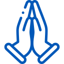 Symbole des mains qui prient